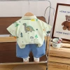 Wuxiaoqi Children's Clothing 2024 Summer Boys' Dinosaur Shirt Short-sleeved Set Cool Baby clothes summer wear for boys Application Scenario